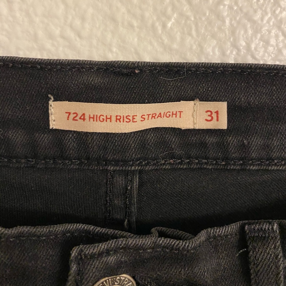 Levi’s High Rise Straight Black Denim Pants